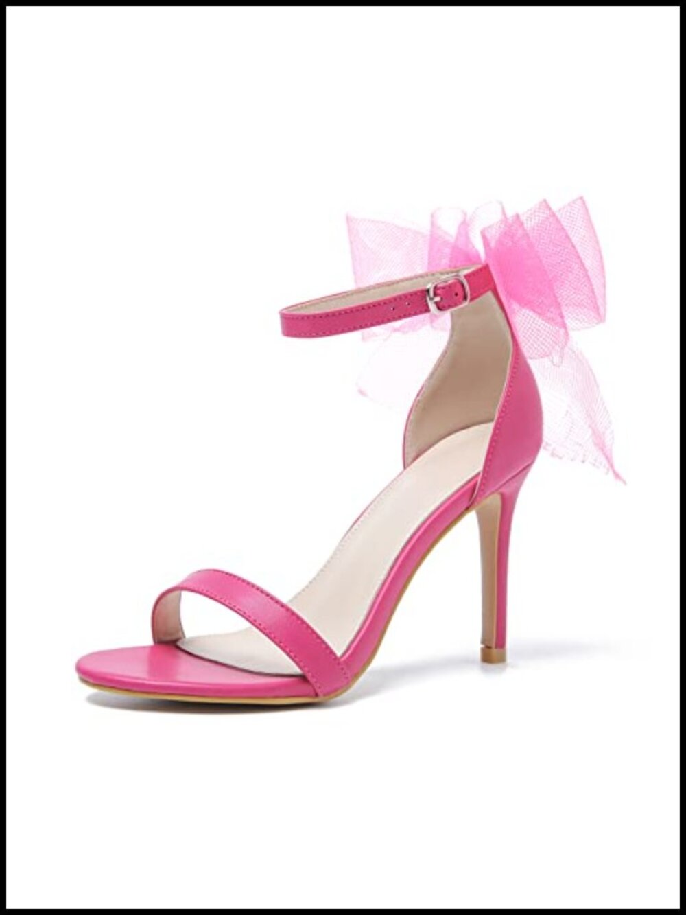 Open Toe Stiletto Heels with Bow One Strap Sandals Wedding Party Dress